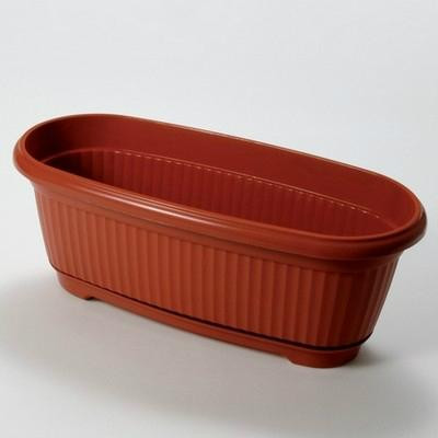 Műanyag kerti Virágláda alátéttel Flora 45 cm - 60454