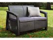 Corfu Love Seat kétszemélyes műanyag kerti kanapé grafit - hűvös szürke