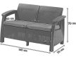 Corfu Love Seat kétszemélyes műanyag kerti kanapé cappuccino - homok