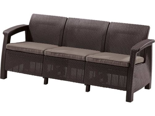 Corfu Love Seat Max műanyag kerti kanapé barna - meleg taupe