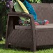Corfu Love Seat Max műanyag kerti kanapé barna - meleg taupe