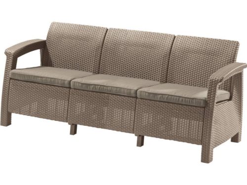 Corfu Love Seat Max műanyag kerti kanapé cappuccino - homok