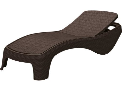 Atlantic műanyag kerti fix napozóágy whiskey barna