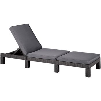 Daytona műanyag kerti napozóágy grafit - hűvös szürke