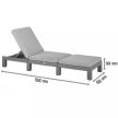 Daytona műanyag kerti napozóágy grafit - hűvös szürke
