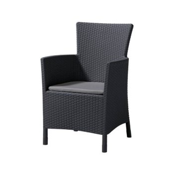   Iowa műanyag rattan hatású kerti szék grafit - hűvös szürke