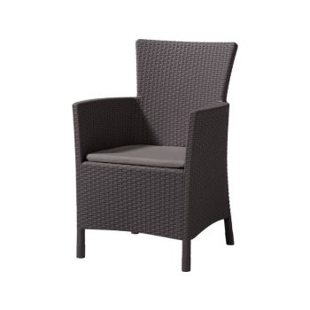   Iowa műanyag rattan hatású kerti szék barna - meleg taupe