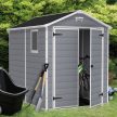 Manor 6x8 DD műanyag kerti tároló ház szürke - fehér