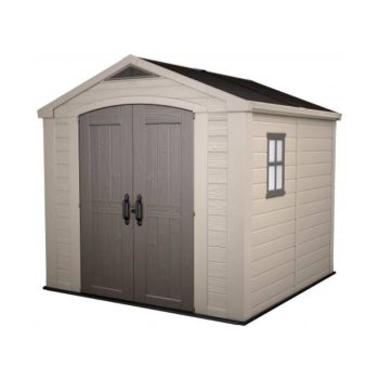 Factor 8x8 műanyag kerti tároló ház beige - taupe