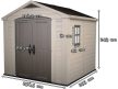 Factor 8x8 műanyag kerti tároló ház beige - taupe