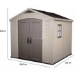 Factor 8x8 műanyag kerti tároló ház beige - taupe