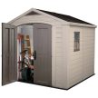 Factor 8x8 műanyag kerti tároló ház beige - taupe