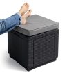 Cube műanyag kerti lábtartó puff grafit - hűvös szürke