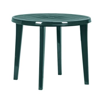 Lisa műanyag kerek kerti asztal sötét zöld