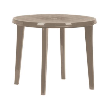 Lisa műanyag kerek kerti asztal cappuccino