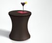 Cool Bar műanyag kerti rattan hatású asztal whiskey barna