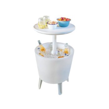 Megvilágított Cool Bar műanyag kerti bár asztal fehér