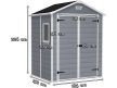 Manor 6x5 DD műanyag kerti tároló ház szürke - fehér