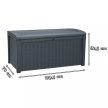 Borneo műanyag kerti tároló láda 416L-es antracit szürke