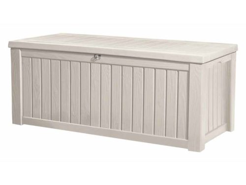 Rockwood műanyag kerti tároló láda 570L-es krém