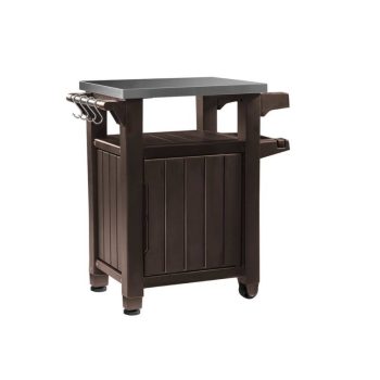 Unity műanyag kerti grill asztal barna 93L