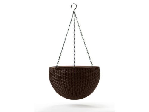 Hanging Sphere műanyag kerti felfüggeszthető palántázó whiskey barna