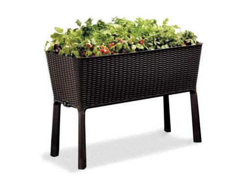 Easy Grow műanyag kerti virágtartó whiskey barna