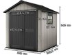 Oakland 757 műanyag kerti tároló ház barnás szürke - antracit