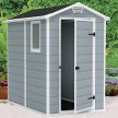 Manor 4x6 műanyag kerti tároló ház szürke - fehér
