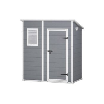 Manor Pent 6x4 műanyag kerti tároló ház szürke - fehér