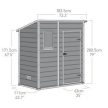 Manor Pent 6x4 műanyag kerti tároló ház szürke - fehér