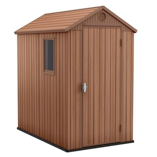 Darwin 4x6 műanyag kerti tároló ház barna