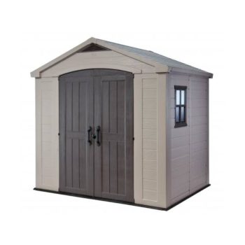 Factor 8x6 műanyag kerti tároló ház beige - taupe