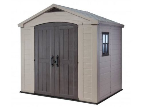 Factor 8x6 műanyag kerti tároló ház beige - taupe