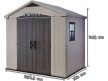 Factor 8x6 műanyag kerti tároló ház beige - taupe