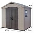 Factor 8x6 műanyag kerti tároló ház beige - taupe