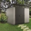 Artisan 9x7 műanyag kerti tároló ház barnás szürke - antracit