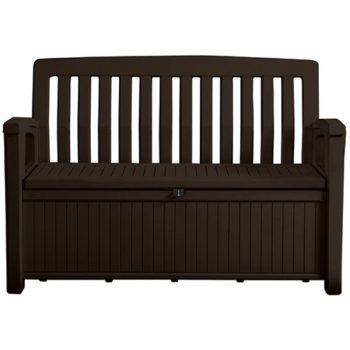 Patio Bench műanyag kerti pad/tároló barna 227L