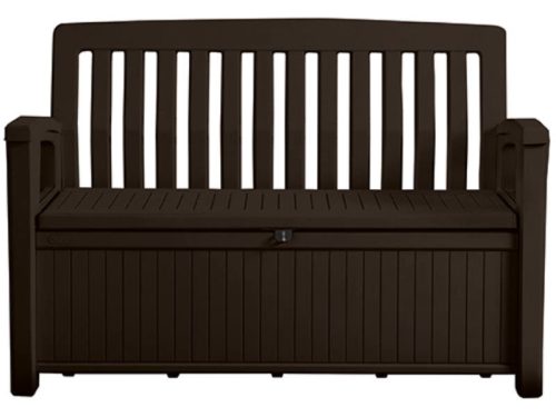 Patio Bench műanyag kerti pad/tároló barna 227L