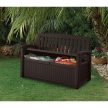 Patio Bench műanyag kerti pad/tároló barna 227L
