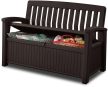 Patio Bench műanyag kerti pad/tároló barna 227L
