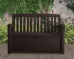 Patio Bench műanyag kerti pad/tároló barna 227L