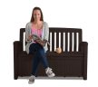 Patio Bench műanyag kerti pad/tároló barna 227L