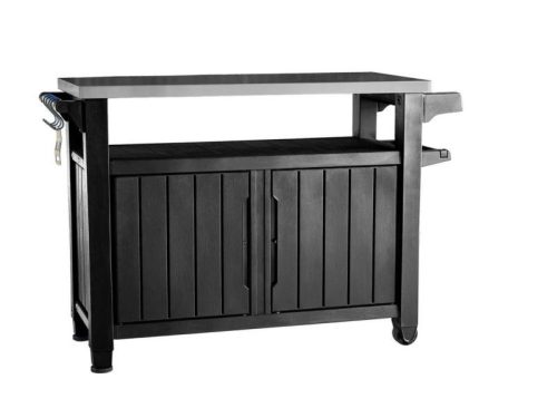 Unity XL műanyag kerti grill asztal grafit szürke 183L