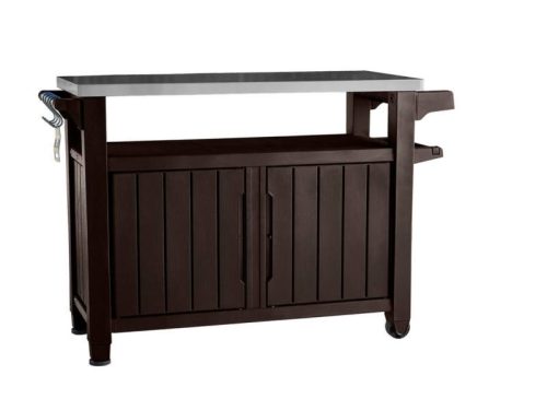 Unity XL műanyag kerti grill asztal barna 183L