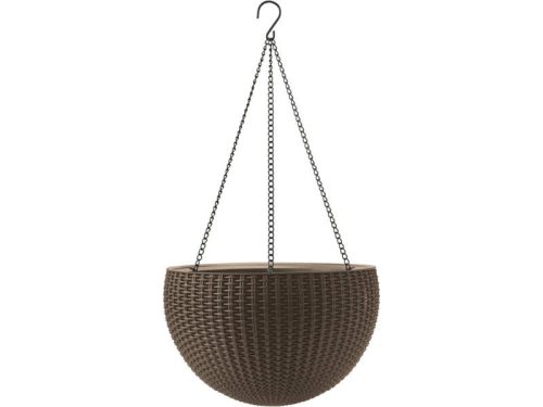 Hanging Sphere műanyag kerti felfüggeszthető palántázó mokka barna