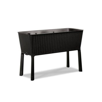 Easy Grow műanyag kerti virágtartó antracit szürke