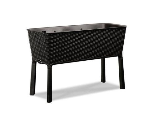 Easy Grow műanyag kerti virágtartó antracit szürke