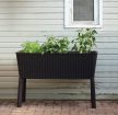 Easy Grow műanyag kerti virágtartó antracit szürke