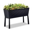 Easy Grow műanyag kerti virágtartó antracit szürke